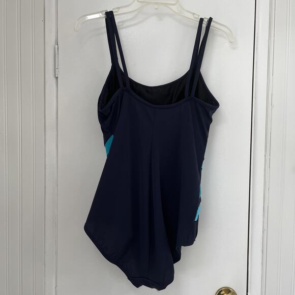 Silhouette Solutions Slimming Blue One piece padded sewn in bra 14D - Picture 2 of 3